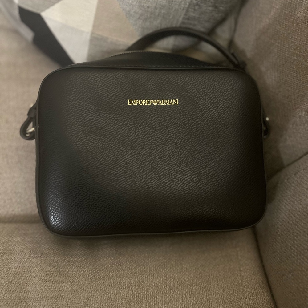 Emporio Armani Black Leather Men's Bag